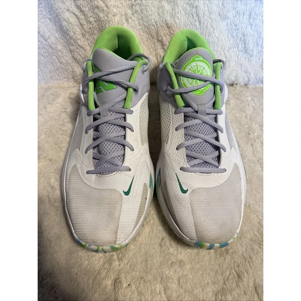 Nike Zoom Freak 4 The Desicion Men's Sneakers Size 12 White Green Gray